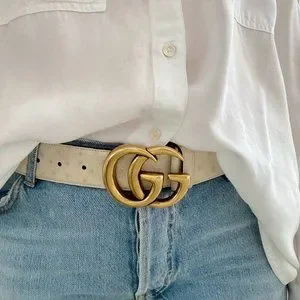 Gucci | Accessories | Gucci Belt Brand New Whitegold Ostrich  display picture 1